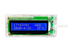 DIY Kit DS3231 LCD Temperature Display Perpetual Calendar Alarm Clock, DC 5V Electronic Clock Soldering Practice Kits